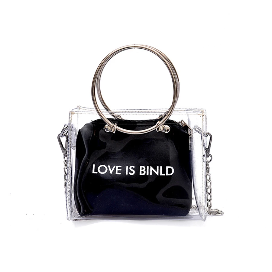 

PVC Zipper Cute Tote Bag Custom Plastic Shopping Bags Designer Tote Home Organization and Storage Utility Ecobag Bolsa Tejida