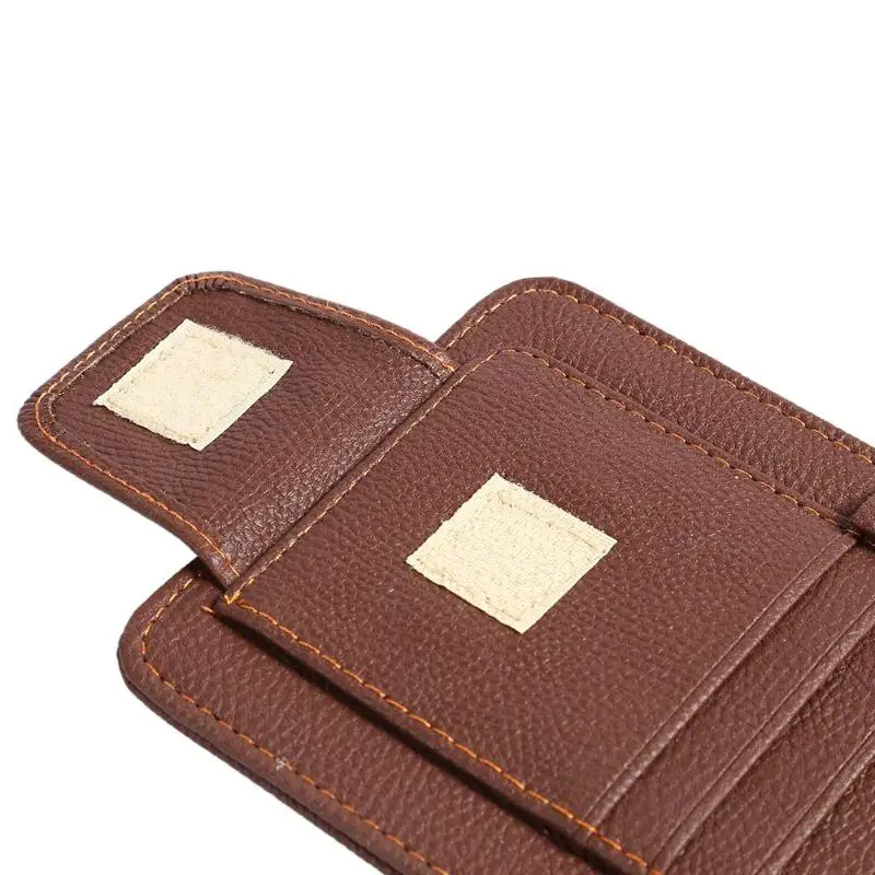 Universal Car Sun Visor Organizer Holder PU Leather Case Storage Bag for Glasses Card Auto Accessories