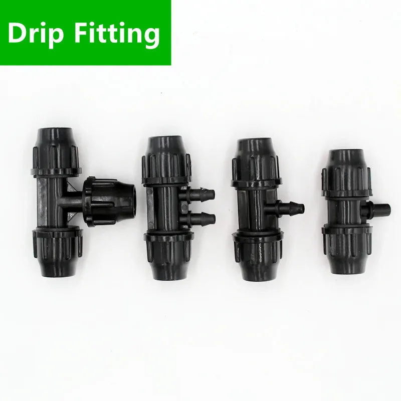 

8/11mm Hose Lock Nut Equal Tee Connectors Easy Install High Strength Durable Garden Plant Irrigation Pipe Tee Fitting U109