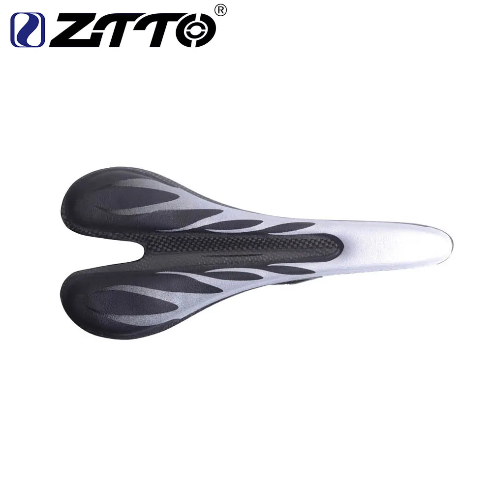 

Silver Carbon Saddle Ultra-light breathable Cycling Bike Saddles MTB Road PU Leather Seat Cheap Cycling racing bike cushion Team