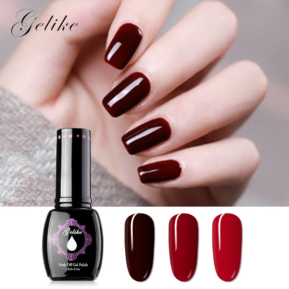 

Gelike 15ml Color Nail Gel Polish Soak Off Lucky Glaze UV Gel Nail Polish for Colorful Neon UV Gel Varnish Art Hybrid Varnish