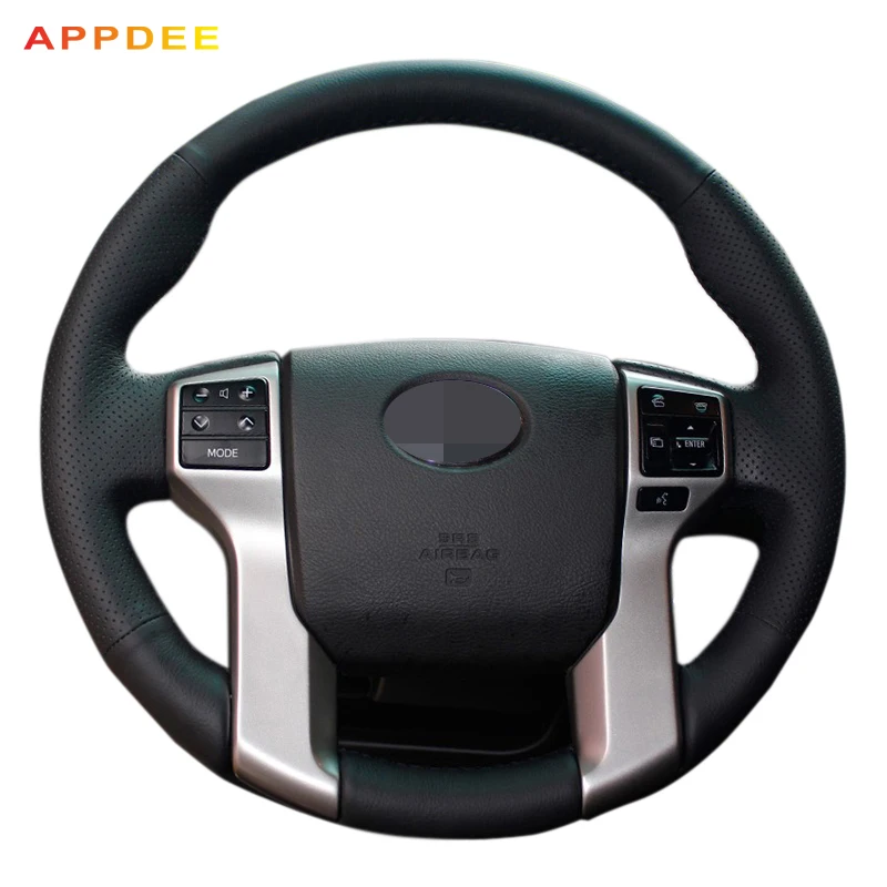 

APPDEE Black Artificial Leather Steering Wheel Cover for Toyota Land Cruiser Prado 2010-2015 Tundra 2013-2017 Tacoma 2011-2016
