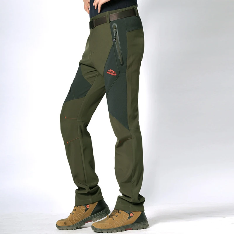 Otoño Invierno al aire libre senderismo Softshell pantalones hombres mujeres Trekking esquí Camping esquí impermeable gruesa caliente parejas Pantalones