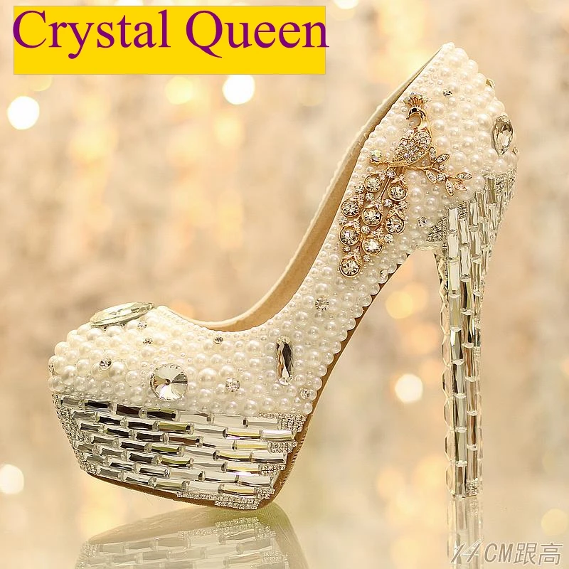 white high heels with diamonds