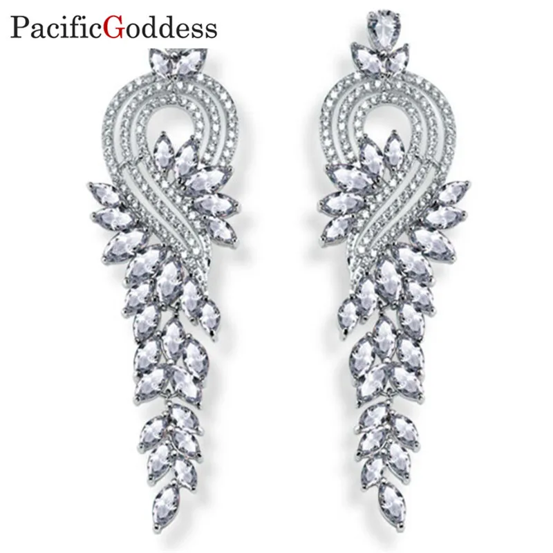 

Pacificgoddess Luxury elegant Women big earrings geometric accessories 2018 earrings hang fashion jewelry trend nice long sharp