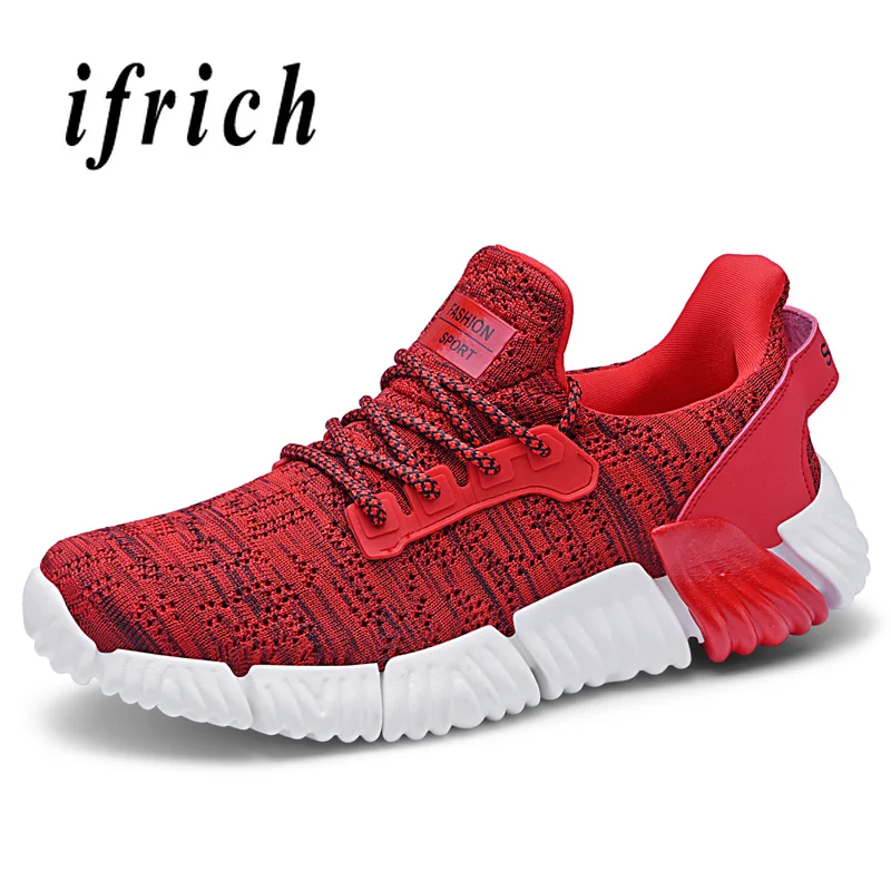 

Mens Mesh Athletic Shoes Black Red Man Running Shoes Spring Autumn Jogging Male Sneakers Breathable Walking Sneakers Men