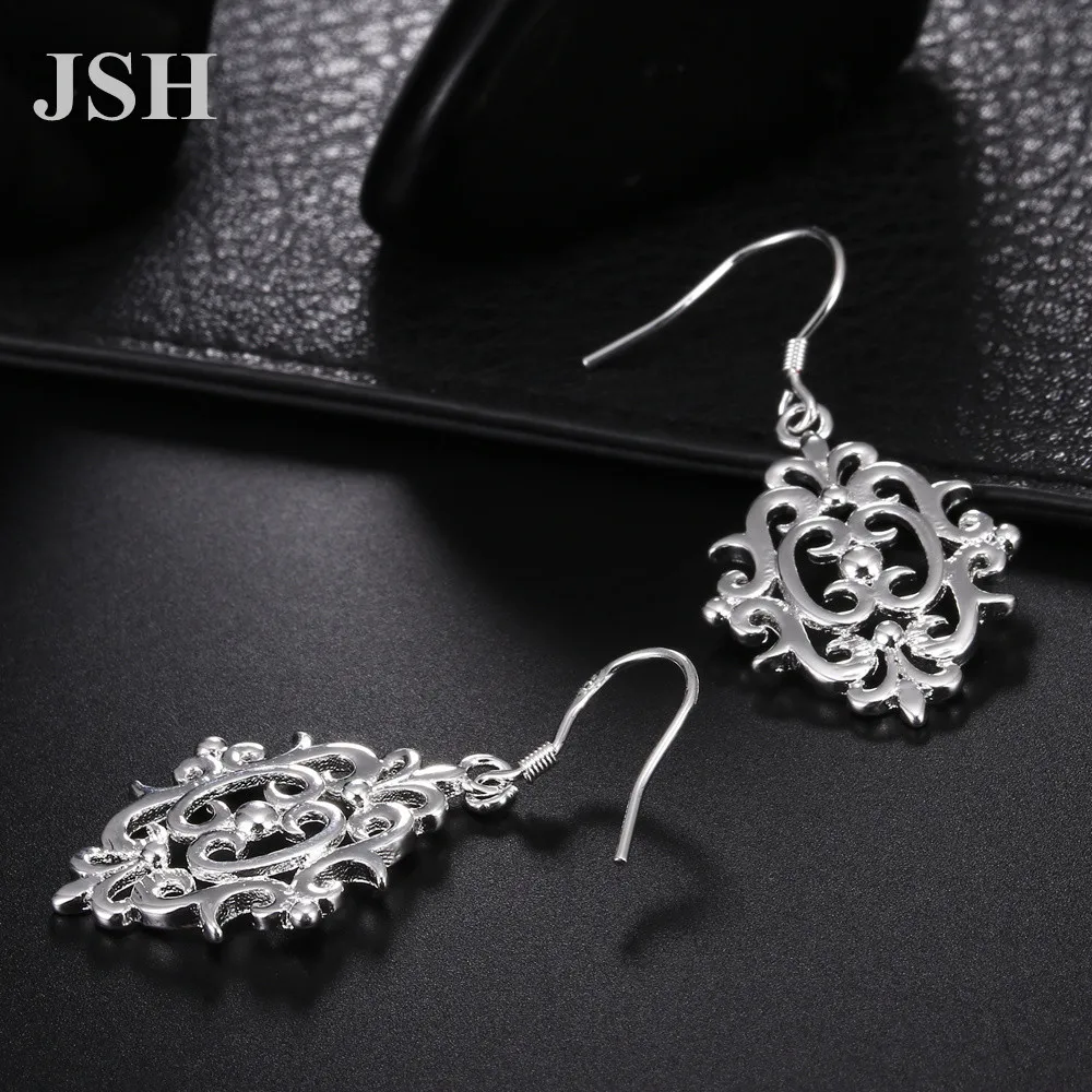 wholesale , Retro Lady women silver color earrings party charms wedding nice cute lovely Bohemia fashion classic jewelry LE046