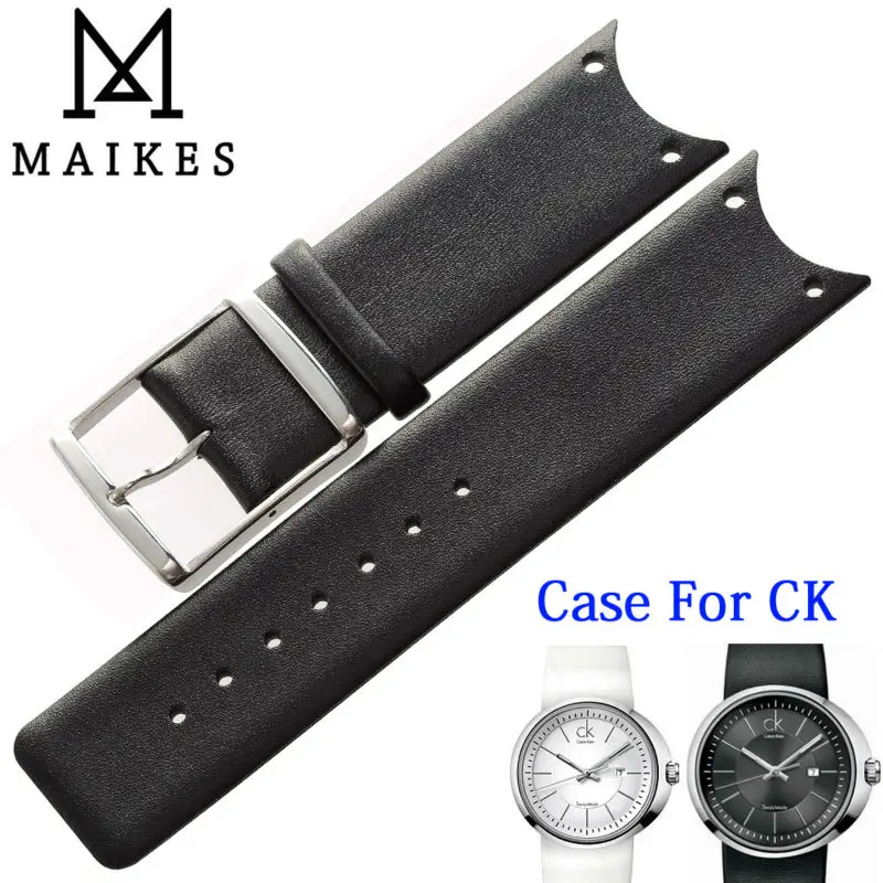 Высококачественный ремешок для часов MAIKES из натуральной кожи черный белый Чехол Для CK Calvin Klein KOH23101 KOH23307|watch