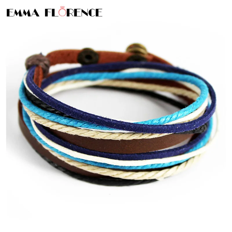 Fashion Handmade Punk Bangle Wristband Women Bracelets Wrap Bohemia
