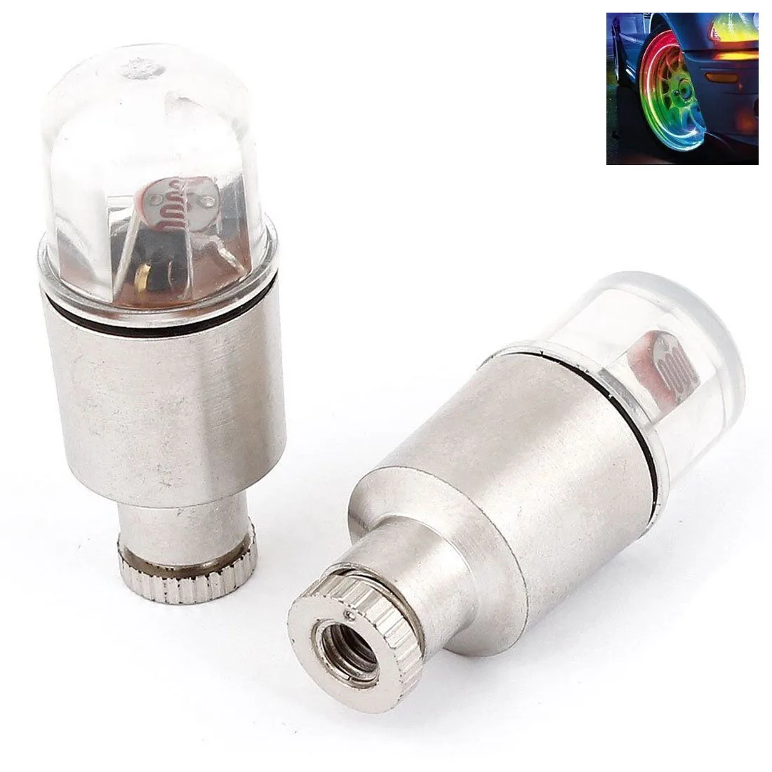 

2pcs Colorful LED Tyre Tire Valve Caps Neon Light For Bike Car motorcycle