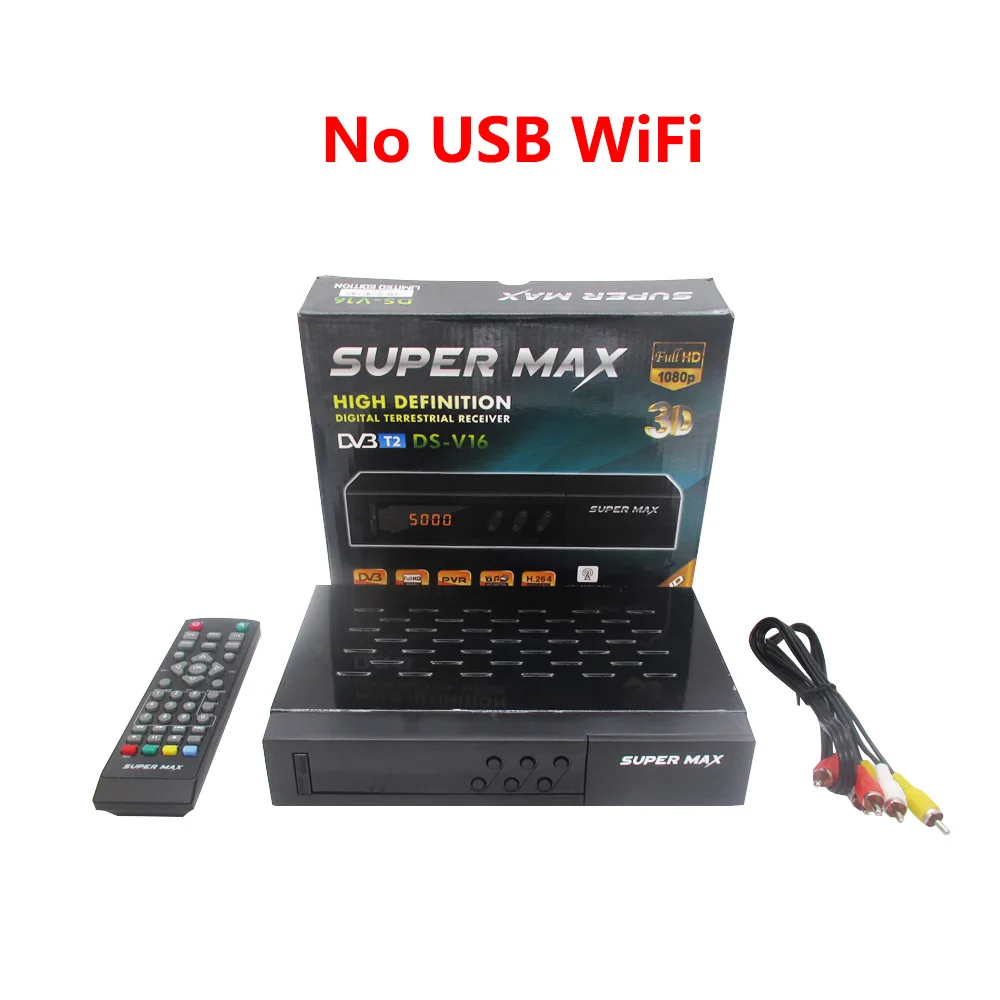 Супер Макс DVB-T2 DVB-T цифровой эфирный ТВ приемник Поддержка USB WiFi Youtube MPEG-4 H.264 1080P ТВ Тернер рецептор для Европы - Цвет: no usb wifi