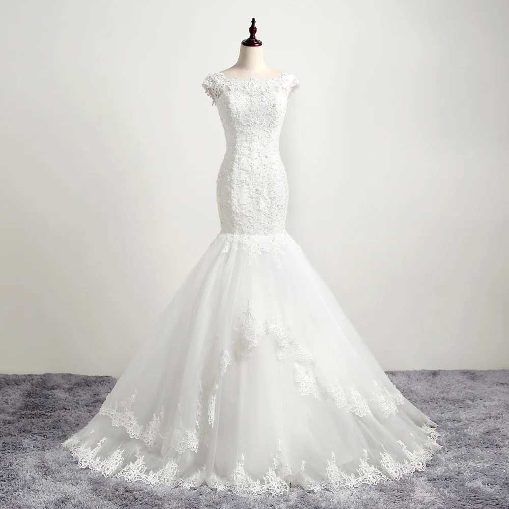 

EXNY Mermaid wedding dress Lace Appliques Vintage wedding gowns Plus size Bridal Gown for wedding vestido de noiva 2019