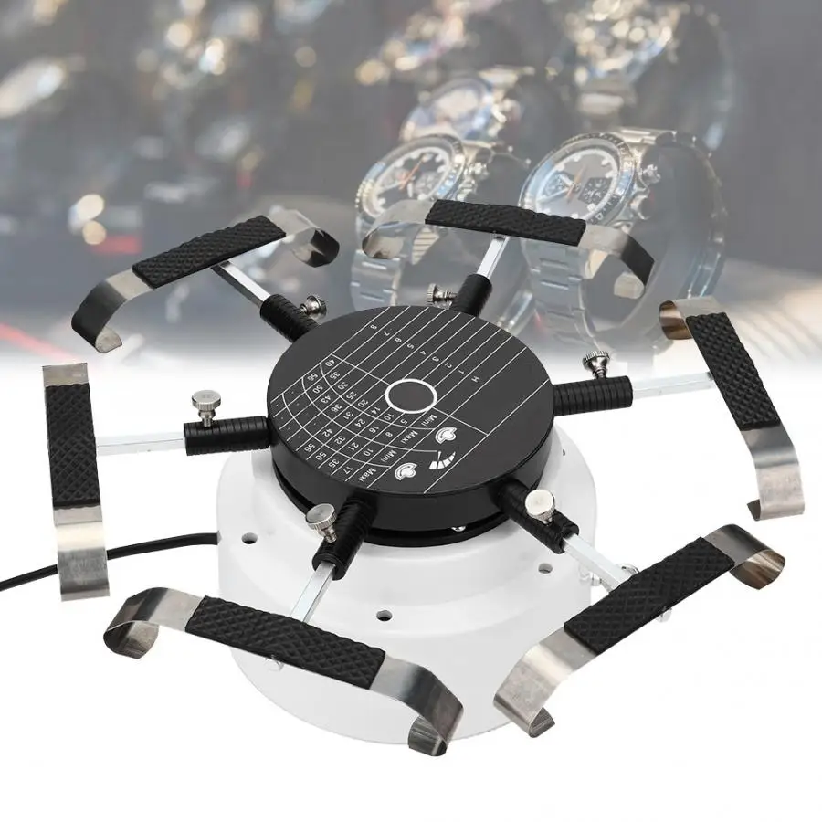 

Professional Alloy Mechanical Watch Test Winder Machine Automatic Watch Winder Repair Tool hold 6 watches EU Plug 220V