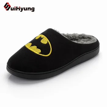

Suihyung Big Size Women's Home Slippers Winter Warm Faux Fur Indoor Floor Shoes Black Blue Soft Plush Cotton-padded Lovers Shoes