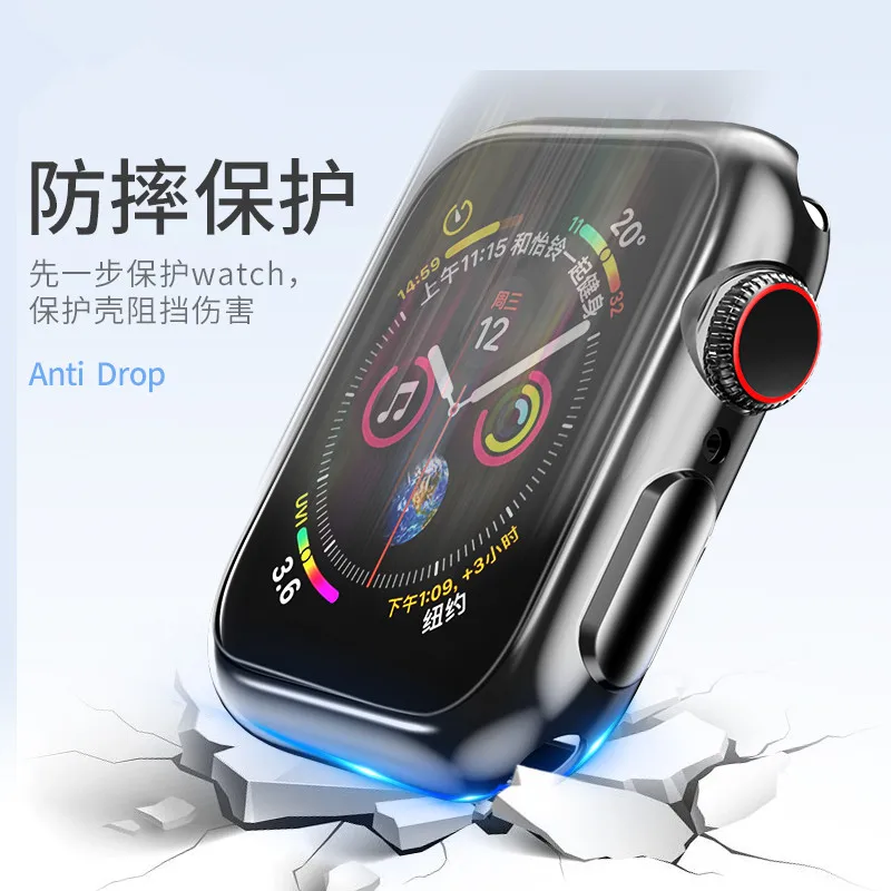 Мягкий чехол из ТПУ для Apple Watch 4 мм 40 мм/44 мм модный защитный силиконовый бампер