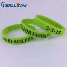 YERLLSOM 100 шт./лот высокое качество cusotom Лайм зеленый силиконовый браслеты impint личное сообщение для событий SP062406