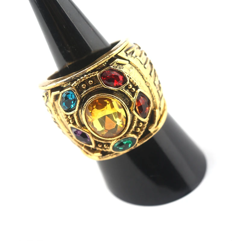 Marvel Avengers Infinity War Thanos Ring Men Size 8-12 Fashion Jewelry Thanos Power Crystal Ring Dropshipping