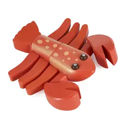 Магнитная форма в виде омара деревянный нарезанный игрушка претендует игрушечная еда