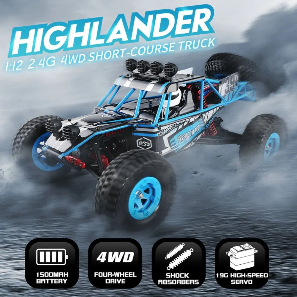 JJRC Q39 RC автомобиля HIGHLANDER 1:12 4WD синий RC грузовик пустыне RTR 35 км/ч быстро Скорость сервопривод с высоким крутящим моментом 7,4 В 1500 мАч LiPo