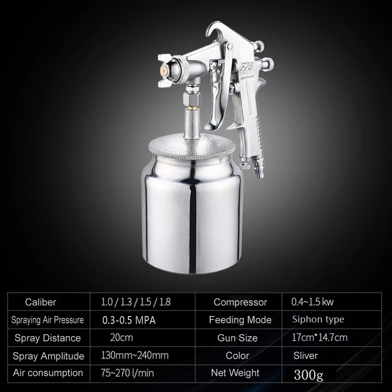 400 мл F75 пистолет Аэрограф пневматические спрей опрыскиватель сплав живописи распылитель airbrushtool с бункером для Автомобили/мебель