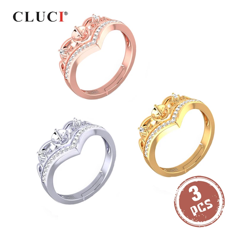 

3 шт., Женское кольцо с жемчугом, серебро 925 пробы