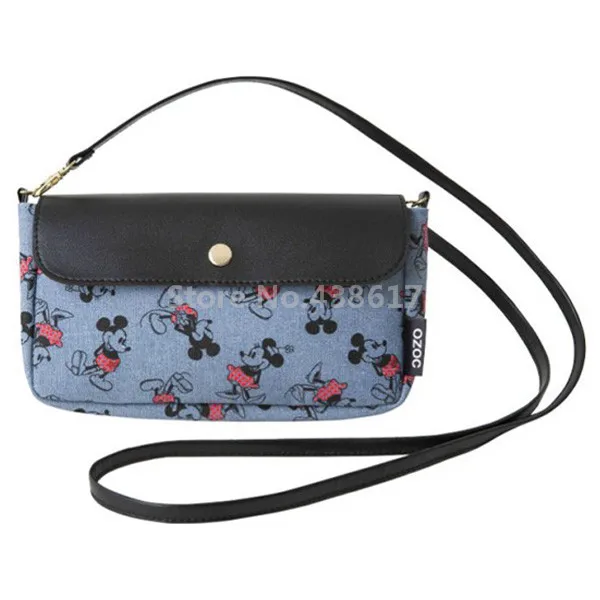

New Minnie Mickey Denim Women Shoulder Messenger Bag Mini Small Crossbody Bags For Girls Fashion Casual Purse Wallet