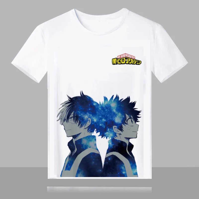 Футболка с принтом My Hero academic Boku no топы короткими рукавами Harajuku Yoh Asakura Midoriya Izuku