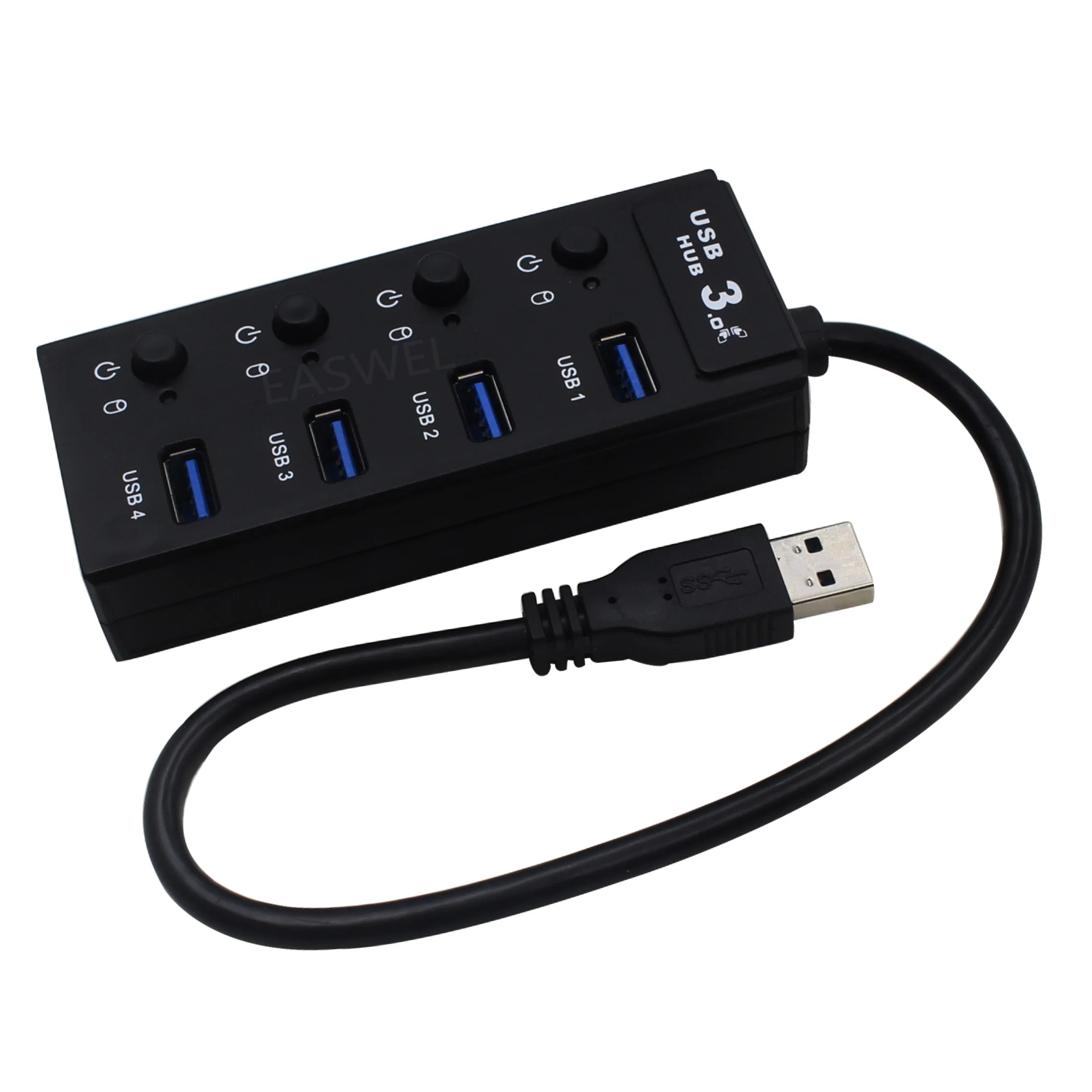 4 порта USB 3,0 концентратор разветвитель для HDD коробка компьютера ПК ноутбука с переключателем