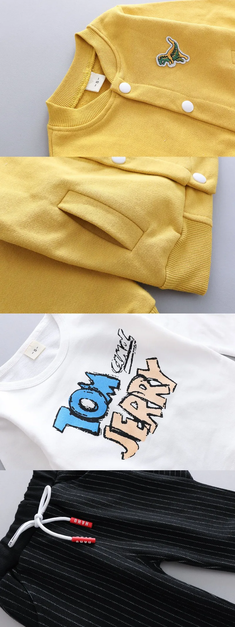 Весенне-осенние модные брендовые комплекты одежды для мальчиков и девочек, детская куртка с рисунком медведя+ футболка+ штаны, спортивные костюмы из 3 предметов для малышей