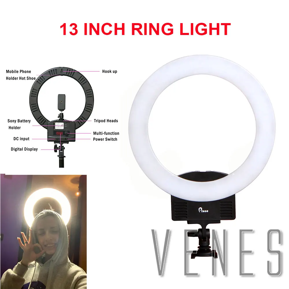 Venes RL 240 13 дюймов 3200 K 5600 светодиодная кольцевая лампа с регулируемой яркостью для