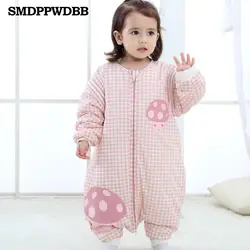 Smdppwdbb Новый Осень Детские Спальные мешки из хлопка для новорожденных Sleepsuit с длинными рукавами мультфильм шаблон детские толстые сна Pompers