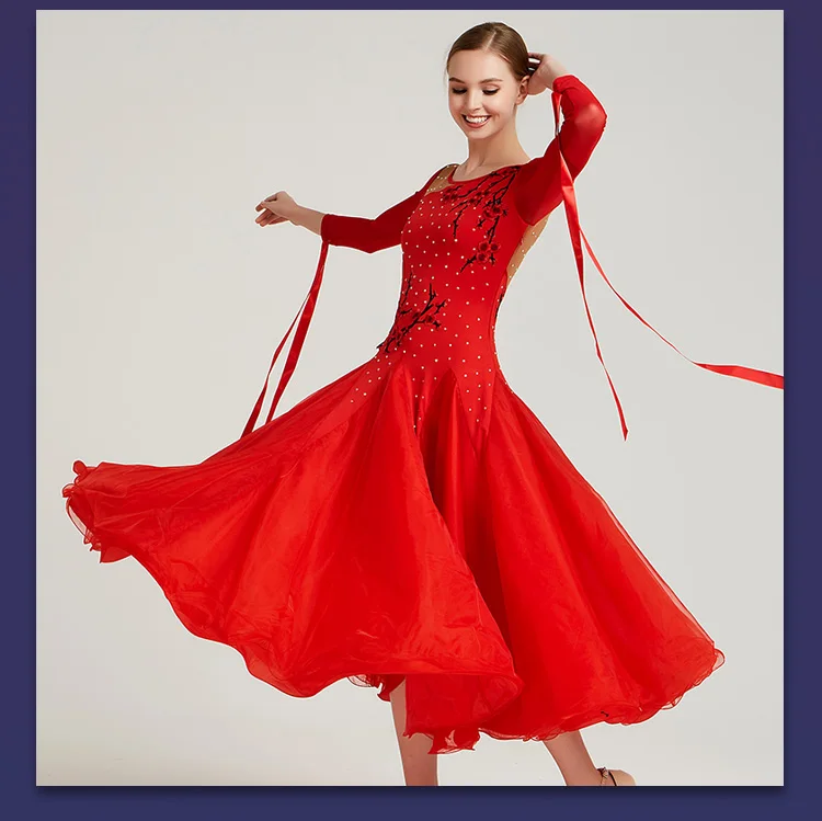 Фламенко платье с длинным рукавом танцевальный зал состязание платье для танцев для женщин бульдог бои испанская одежда женская сценическая одежда для взрослых DN3272