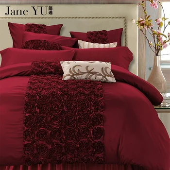 JaneYU 4/6-Pieces Handwork Rose Shaped Luxury Wedding Bedding Set King Size Queen Solid Color Bed Set Duvet Cover Bed Sheet
JaneYU 4/6-Pieces Handwork Rose Shaped Luxury Wedding Bedding Set King Size Queen Solid Color Bed Set Duvet Cover Bed Sheet