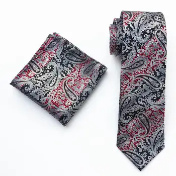 

SKng New Fashion Design For Men Brand Wedding Party Groom Men's Striped 100% Silk 8CM Ties Necktie Handerchief Set Hot Sell