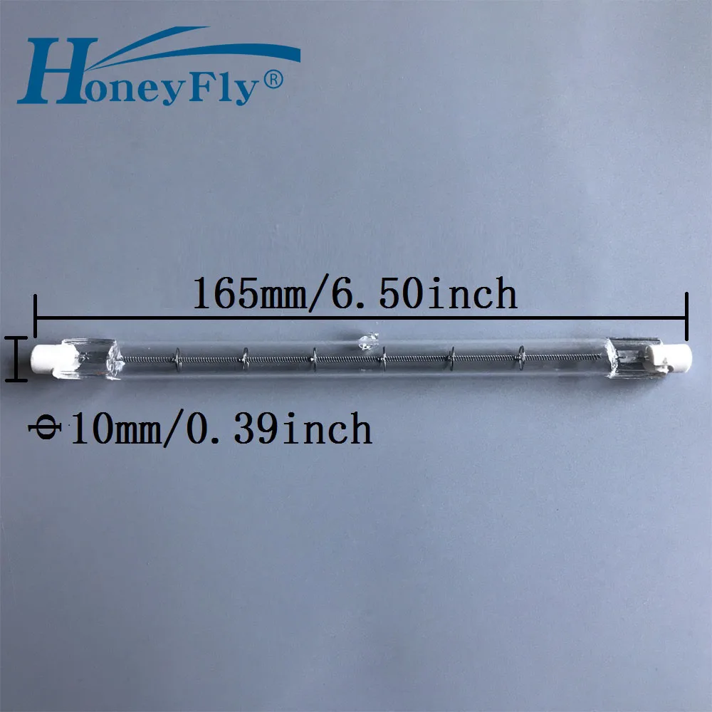 

HoneyFly 1pc 165mm Heating Element J165 380V 750W R7S Double Ended Heating Tube Halogen Lamp Bulb Quartz Electrical Heater