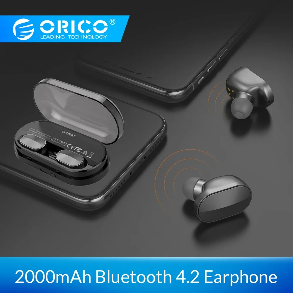 

ORICO TWS Mini Wireless Bluetooth Earphone 4.2 Version HIFI Stereo Portable Earbud Headset With 2000mAh Charging Box