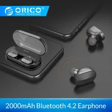 ORICO TWS мини беспроводные Bluetooth наушники 4,2 версия HIFI стерео портативные наушники гарнитура с зарядным устройством 2000 мАч