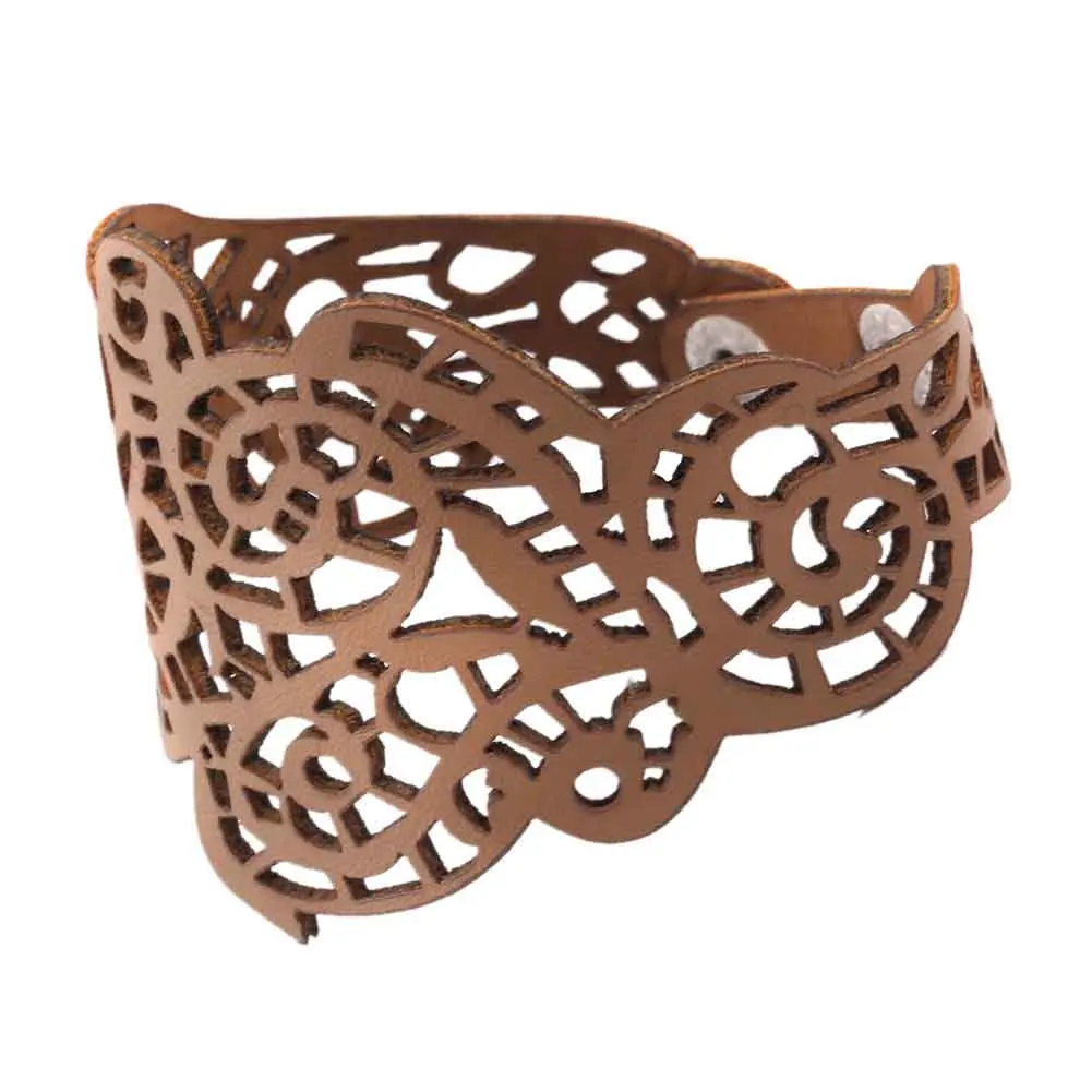 

New Design Hollow Design Wholesale Jewelry Charm Faux Leather Bracelet Braided Rope Wristband Bracelets For Women