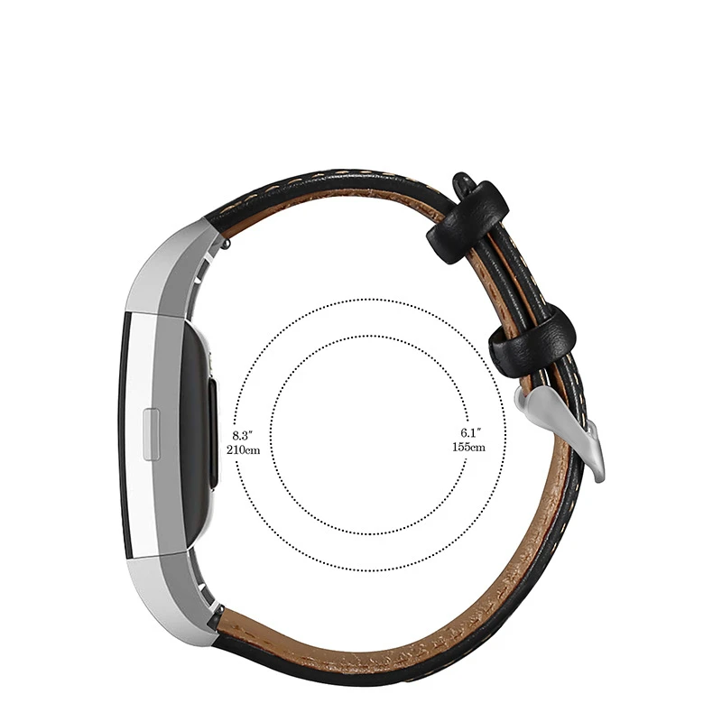 Replacement Bands Splicing Two-tone Genuine Leather for Fitbit Charge 2 Wristband Metal Connectors Fitness Strap Women Men Small Large 5 (3)