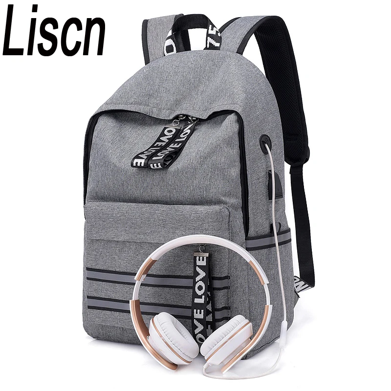 

USB Unisex Design Backpack fashionable school bags for teenage girls Rucksack Daypack Oxford Canvas Laptop Fashion Man Backpacks