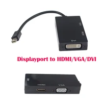 3 in 1 Mini DisplayPort to HDMI/DVI/VGA Adapter Display Port Cable Converter Adapter for Macbook Pro Microsoft Surface