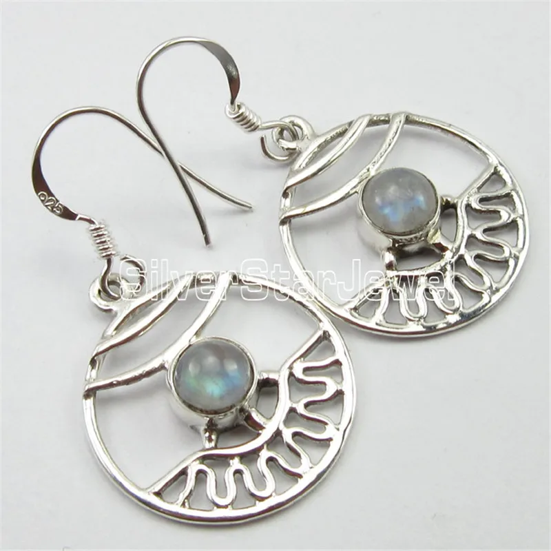 

PURE Solid Sterling Silver Rare BLACK ONYX MADE IN INDIA Earrings 3.7 CM Variation