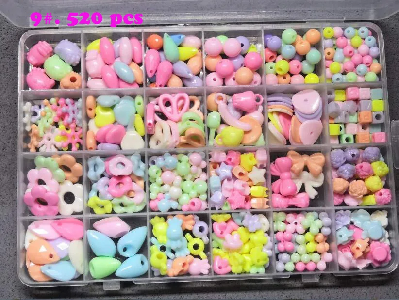 15 Styles Children Creative DIY Beads Toy/Girls handmade Crystal  Beads for Bracelet Necklace Earrings Rings DIY Educational Toy