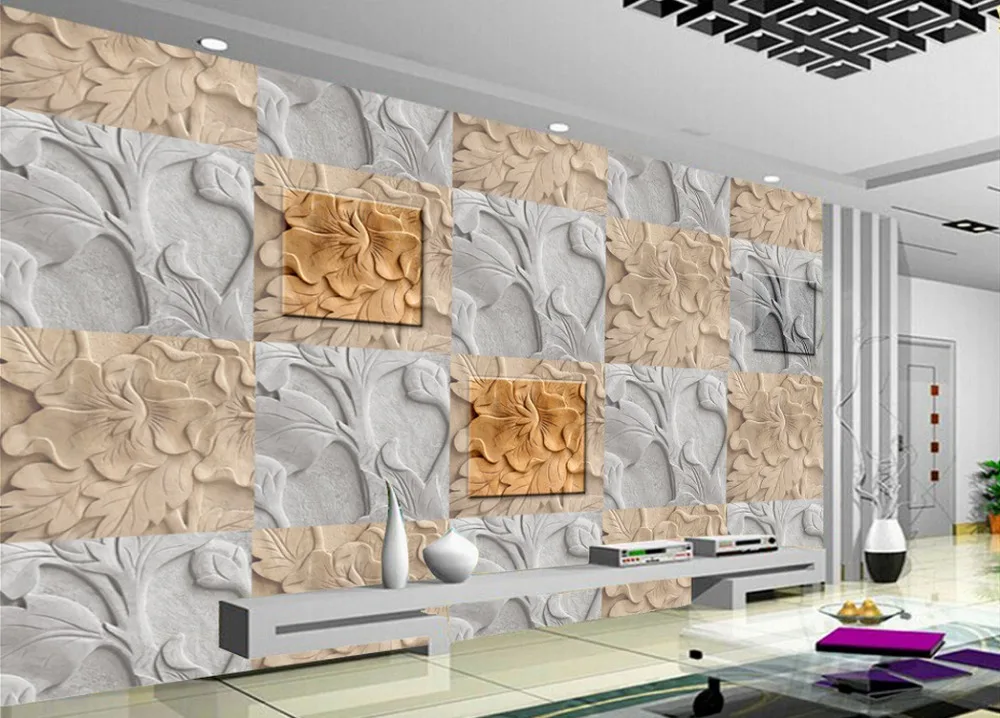 Avoir Images 3d Peintures Murales Papier Peint Pour Salon Relief Pierre Toile dernière par