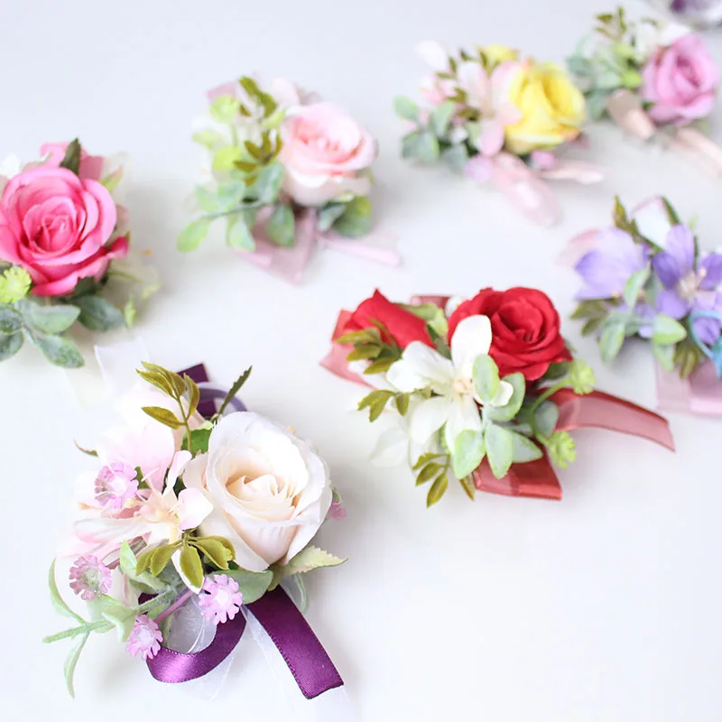 Wrist flower bracelets for bridesmaids (37)