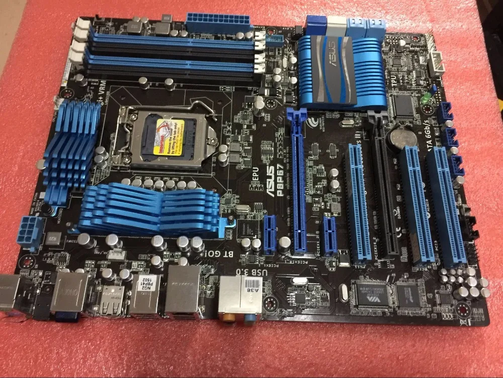 Оригинальная материнская плата ASUS P8P67 LGA 1155 DDR3 для I3 I5 I7 32nm USB2.0 USB3.0 SATA3.0 рабочего Материнская плата