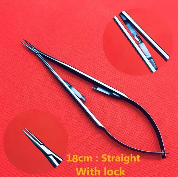 

BEST Barraquer Needle Holder tweezer With lock 18cm Straight titanium alloy ophthalmic surgical instrument