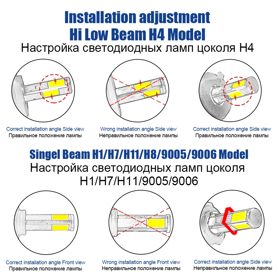 Hlxg Новое 4 стороны люмен COB 12000LM H8 H11 9006 HB4 9005 HB3 Автомобильные фары комплект H4 светодиодный H7 12V светодиодный авто лампа 4300k 5000k 6000k 8000k