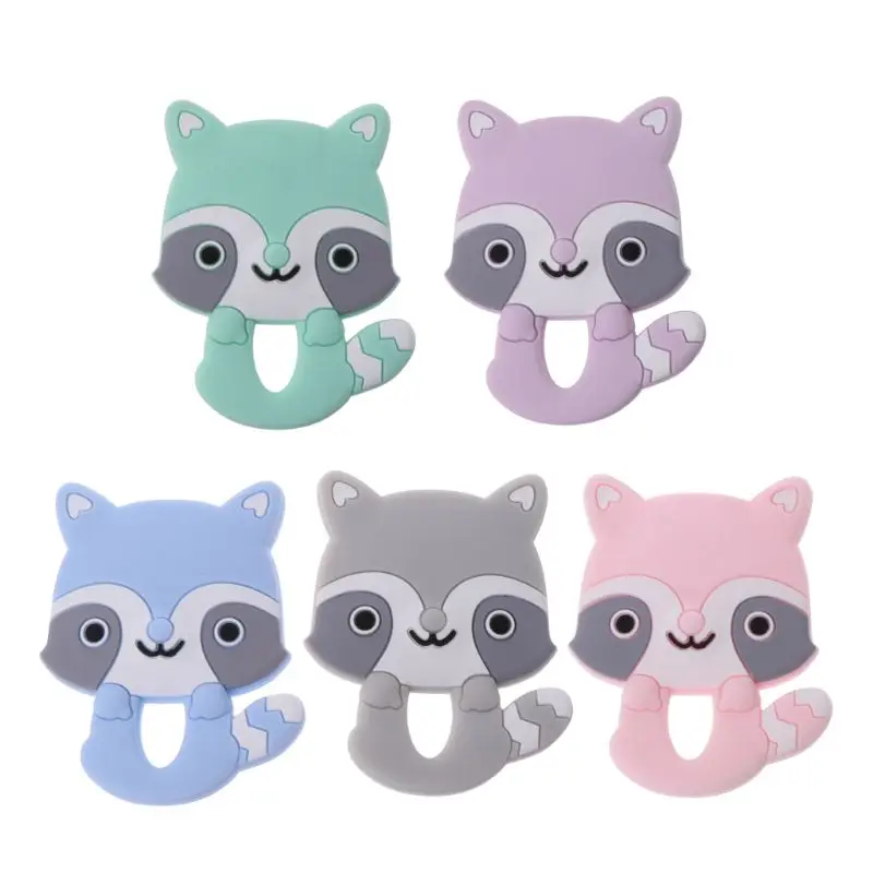 

1pc Silicone BPA Free Cartoon Animals Baby Teething DIY Necklace Soft Baby Teethers