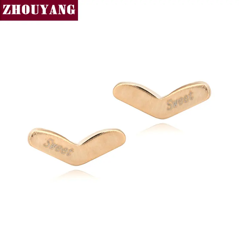 

Top Quality Sweet Heart Rose Gold Color Fashion Stud Earring For Women Girl Gift Wholesale ZYE235 ZYE512